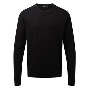 Premier Adults Unisex Cotton Rich Crew Neck Sweater / Black